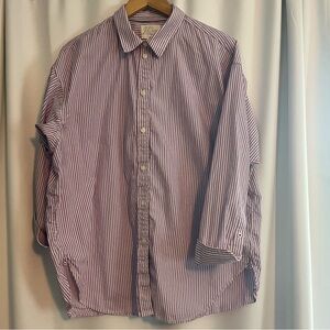 J. Crew Lavender and White Striped Shirt
